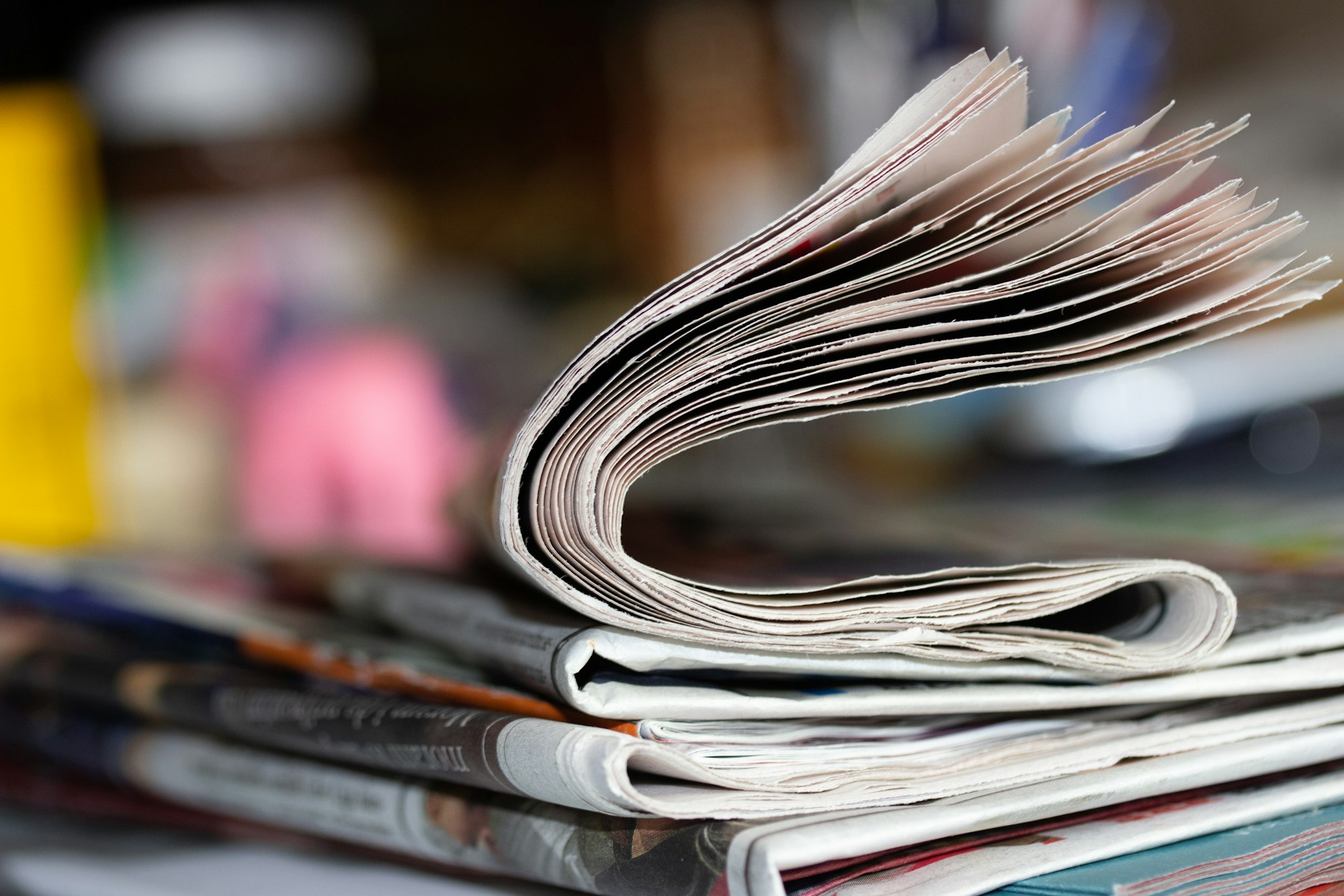 Newspaper on a table